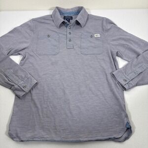 Polo Ralph Lauren Men's Long Sleeve Henley Button Up Casual‎ Shirt Gray XL